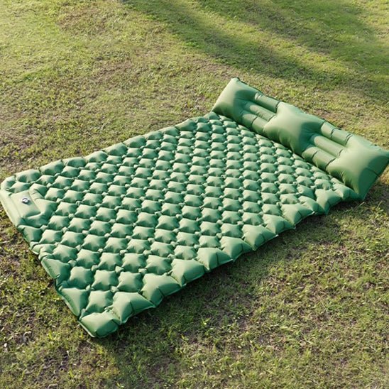matelas gonflable 2 personnes| LE 10 CM AVEC OREILLER - Camping Confortable