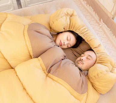 Sac de couchage 2 personnes | LE TOUT COTON 3 SAISONS - Camping Confortable