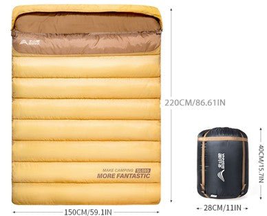 Sac de couchage 2 personnes | LE TOUT COTON 3 SAISONS - Camping Confortable