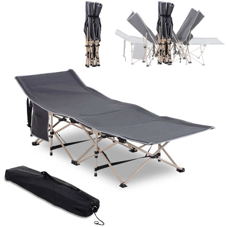 lit de camp pliable avec sac rangement