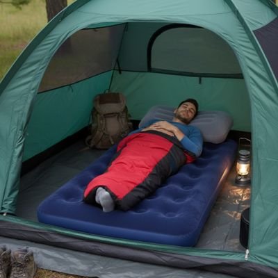 Matelas gonflable 2 personnes homme dort