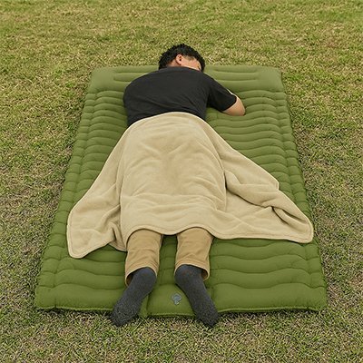 Matelas gonflable 2 personnes | LE 10 cm ONDULÉ - Camping Confortable