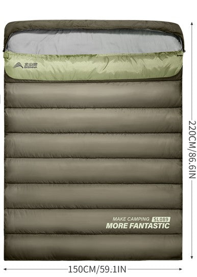 Sac de couchage 2 personnes | LE TOUT COTON 3 SAISONS - Camping Confortable