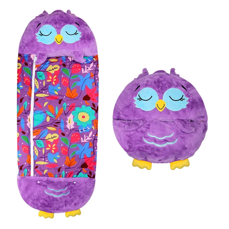 sac de couchage enfant hibou violet