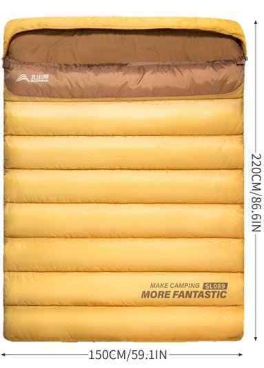 Sac de couchage 2 personnes | LE TOUT COTON 3 SAISONS - Camping Confortable