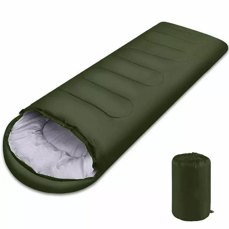 sac de couchage parfait ete vert avec sac de transport