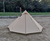 tente-camping-conique-avec-chambre-beige