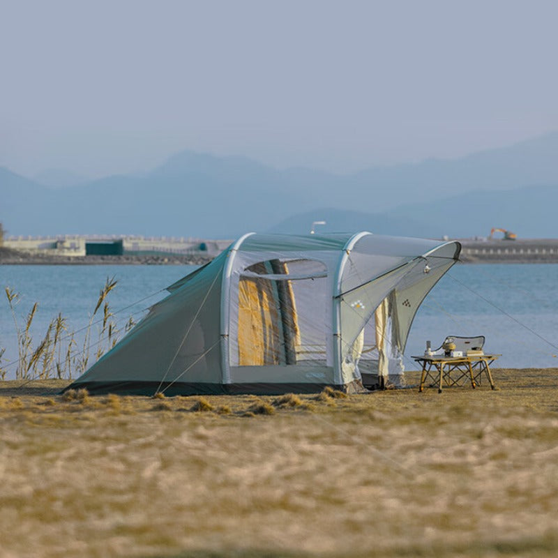 tente gonflable la parfaite pour deux au bord cours deau